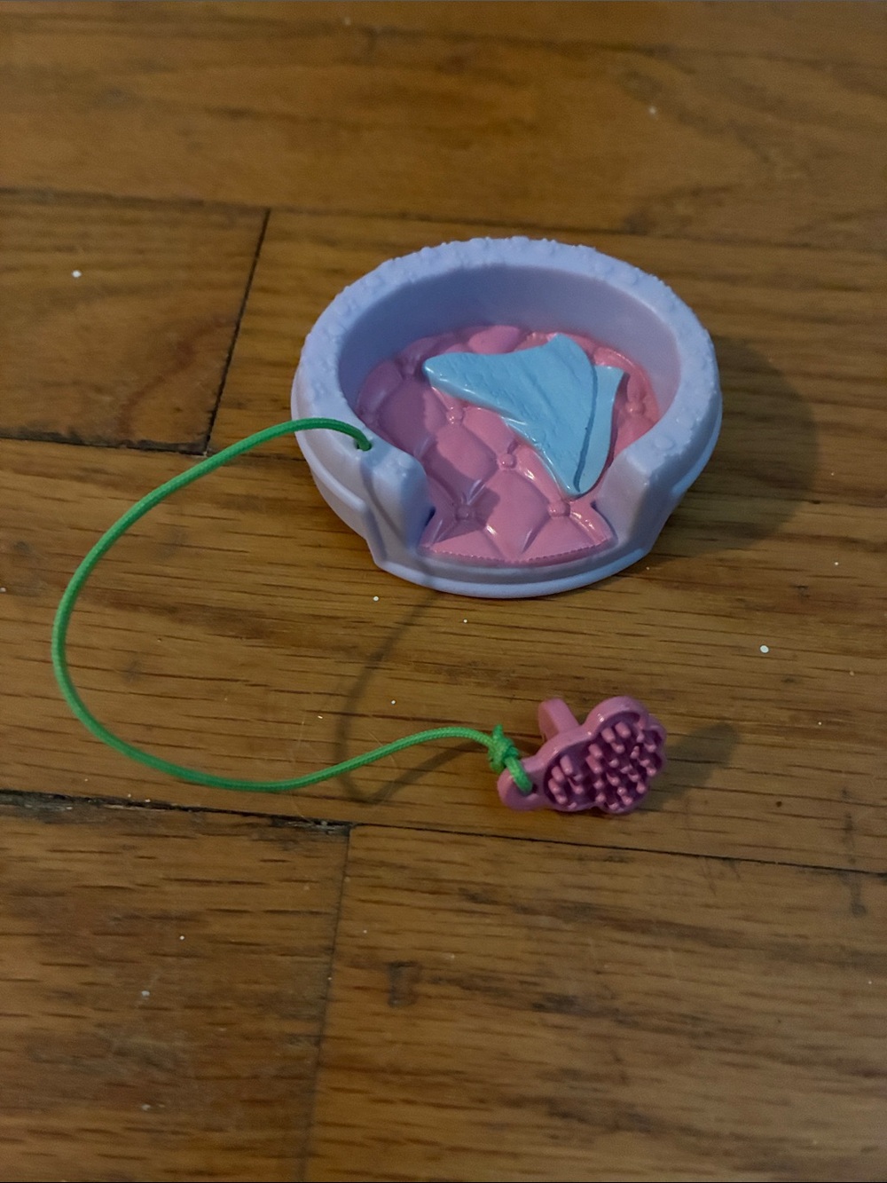 Fisher-Price Pink and Blue Doll Dog Accessory with Green Cord